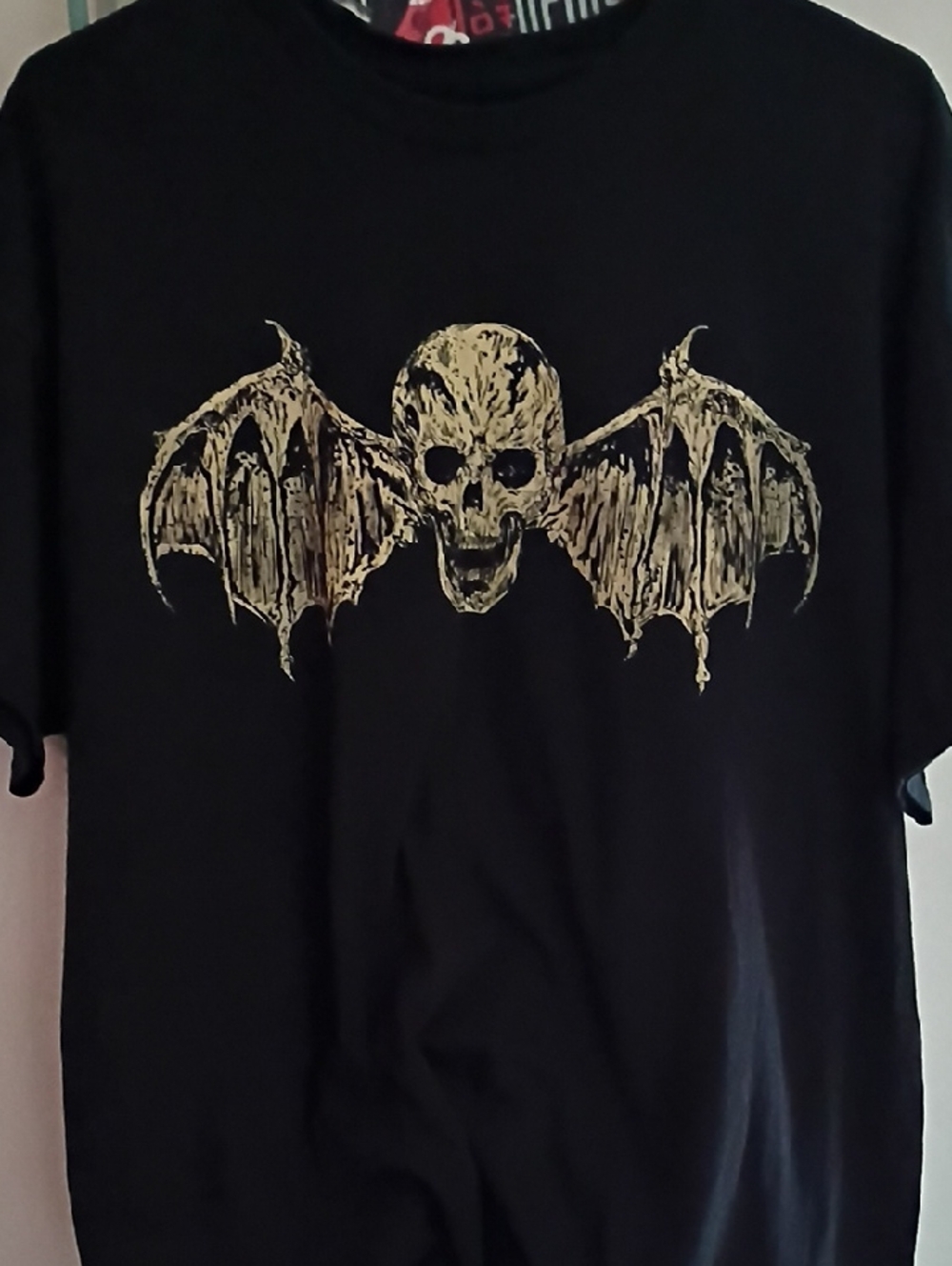 Avenged  Sevenfold Men's Black Graphic Skull Wing T-Shirt